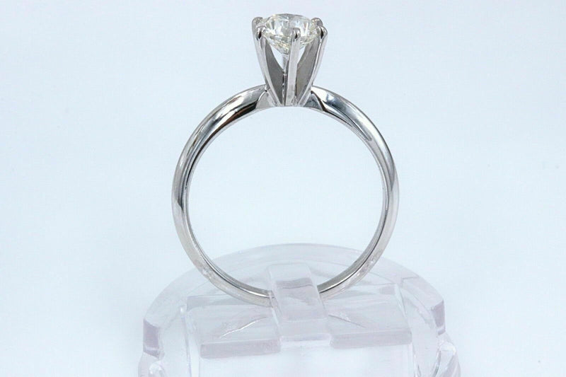 LEO Diamond Engagement Ring Round 0.69 cts I VS2 14k White Gold