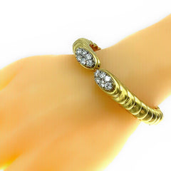 Round Diamonds 2.20 tcw and 18kt Yellow Gold Bangle Cuff Bracelet