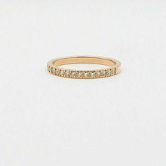 Tiffany & Co Novo 2 MM Diamond Half Circle Band Ring 18k Rose Gold