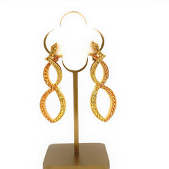 Rodney Rayner Tsavorites and Orange Sapphires Earrings in 18kt Yellow Gold