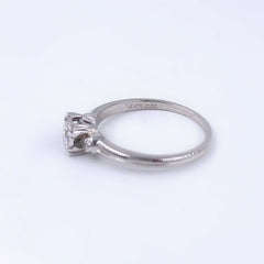Vintage Round Diamond Engagement Ring 0.34 tcw 14kt White Gold