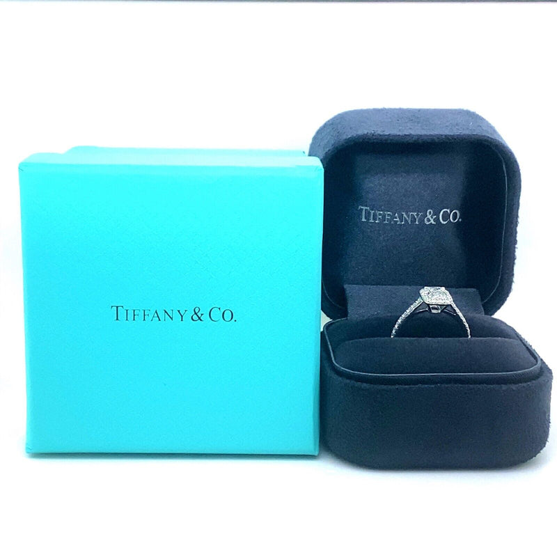 Tiffany & Co Soleste Emerald Diamond 1.01 tcw E VVS1 Engagement Ring Plat GIA