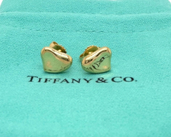 Tiffany & Co Elsa Peretti Full Heart 18kt Yellow Gold Earrings