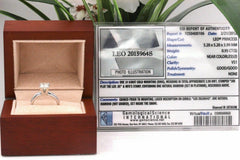Leo Diamond Engagement Ring Princess 0.95 ct I VS1 14K White Gold $9,000 Retail