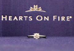 Hearts On Fire Diamond Engagement Ring Round 0.65 ct G VS2 14k White Gold