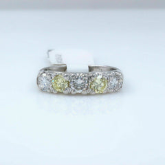 Fancy Light Yellow & White Diamond Wedding Band 1.00 tcw 14k $8,000 Retail