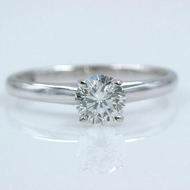 THE LEO 0.71ct Round Diamond Engagement Ring H I1 14k White Gold GSI Report