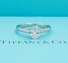 Tiffany & Co Oval Diamond 0.66 cts E VVS2 Solitaire Engagement Ring in Platinum