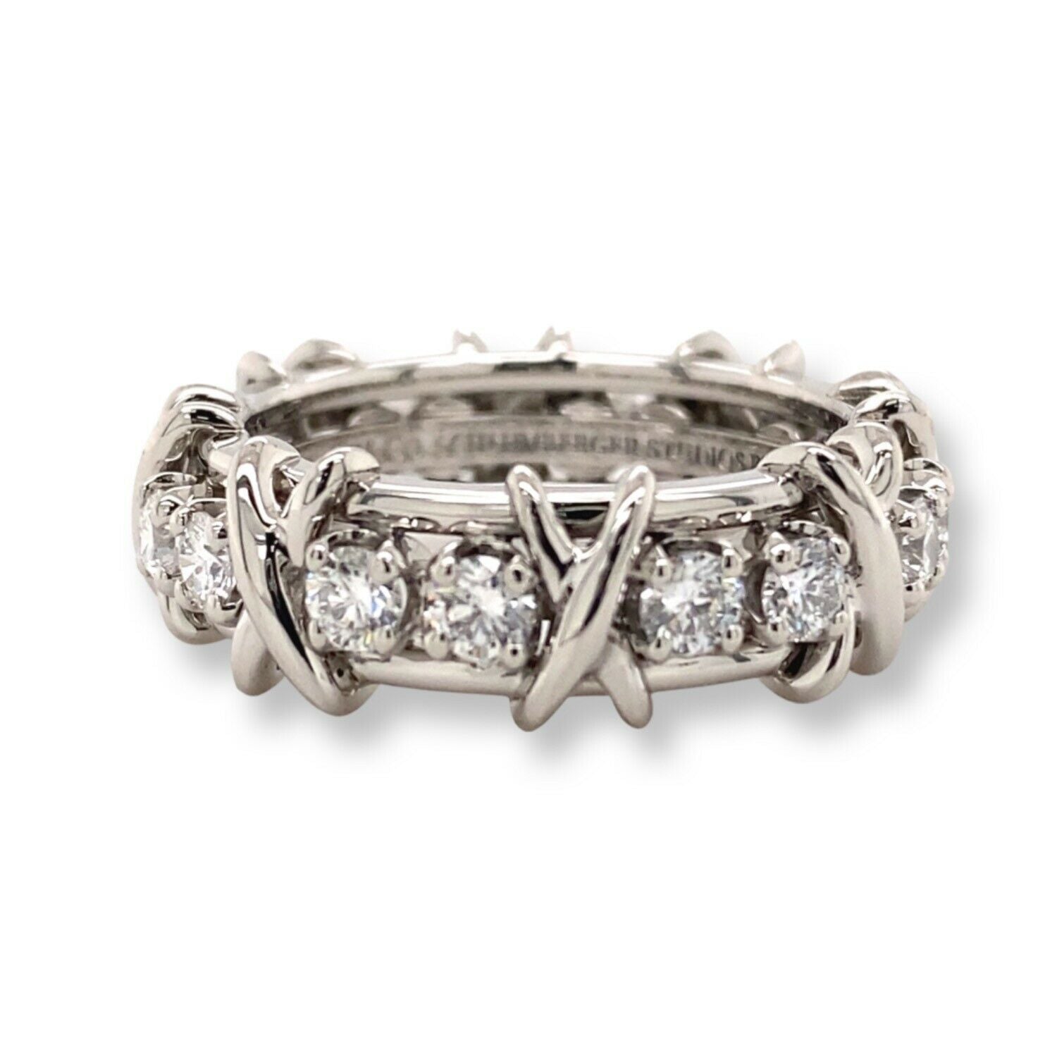 Schlumberger by Tiffany & Co.™ Buds Round Brilliant Engagement Ring with a  Diamond Platinum Band