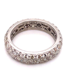 Three Row Diamond Wedding Band Ring 1.76 tcw Platinum