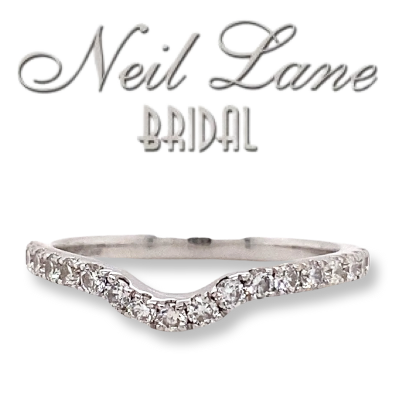 Neil Lane Bridal 1/5 tcw Diamond Wedding Band Ring 14kt White gold