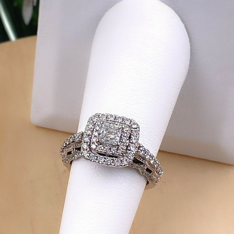VERA WANG LOVE Princess Diamond 1 1/3 tcw Engagment Ring 14Kt White Gold