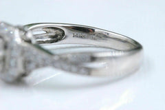 Princess Halo Twisted Diamond Engagement Ring 14k White Gold 1 tcw $6,000 Retail