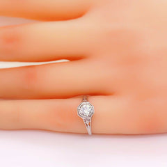 Antique Old European Cut Diamond 0.55 Carat Platinum Engagement Ring