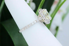 Radiant Diamond Engagement Ring Halo Design 4.61 tcw set in Platinum