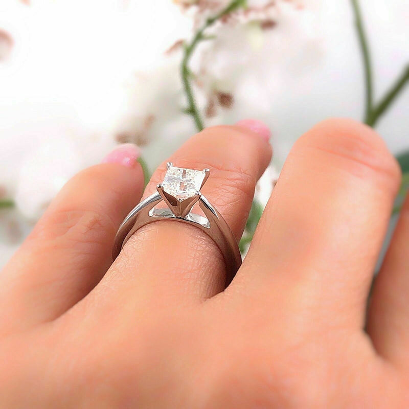 Celebration Princess Diamond Engagement Ring 1.09 cts H SI1 18k White Gold $8000