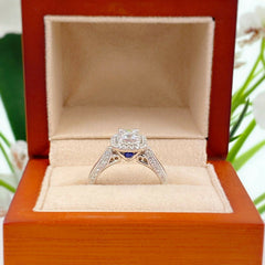 Vera Wang Love Collection 7/8 tcw Princess Diamond Double Frame Engagement Ring