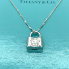 Tiffany & Co. 1837 Lock Pendant Necklace Sterling Silver