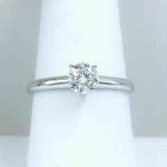 THE LEO 0.71ct Round Diamond Engagement Ring H I1 14k White Gold GSI Report