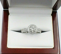 Simon G Diamond Engagement Ring Twisted Design Halo 1.15 TCW $10,000 Retail