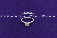 Hearts on Fire Serenity Diamond Engagement Ring Round 0.53 ct 18k White Gold