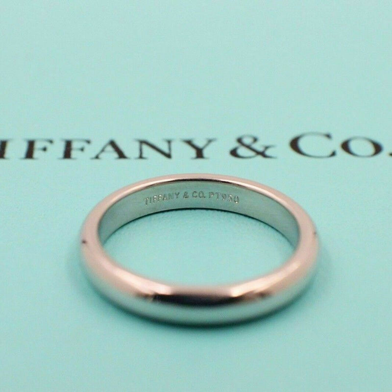 Tiffany & Co Lucida Platinum Wedding Band Ring 3 mm wide