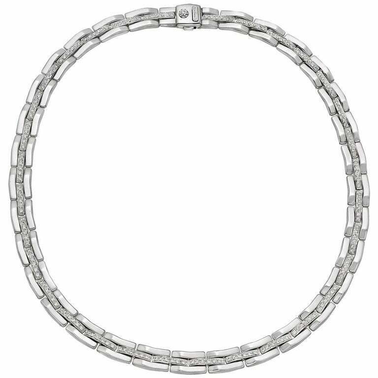 CHIMENTO Articulate Three Row Diamond Links 1.93 tcw Necklace 18kt White Gold