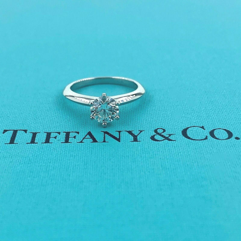 Tiffany & Co. Round Diamond 0.83 cts I VS1 Engagement Ring Plat EX EX EX