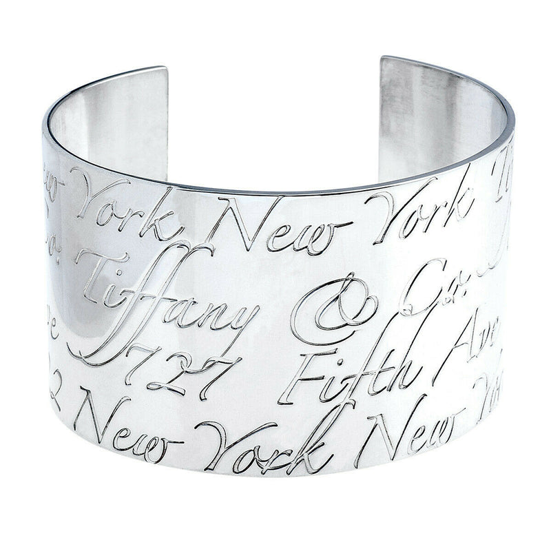 Tiffany & Co. New York Notes Love Cuff Bracelet in Sterling Silver