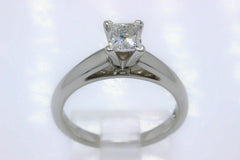 Leo Diamond Engagement Ring Princess Cut 0.71ct 14k White Gold $5,000 Retail