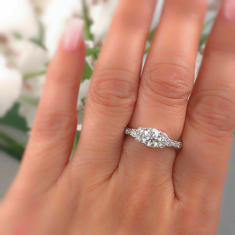 NEIL LANE Diamond Engagement Ring Round 1 1/3 tcw in 14k White Gold $6995 Retail