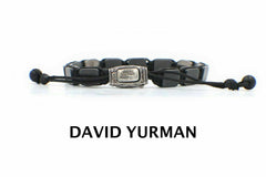 David Yurman Spiritual Beads Sapphires Station Tile Bracelet Sterling Silver