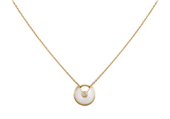 CARTIER Amulette de Cartier Mother 0f Pearl & Diamond Necklace in 18kt YG