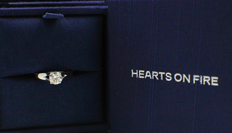 Hearts on Fire Diamond Engagement Ring Round 0.59 tcw GVS2 14k White Gold