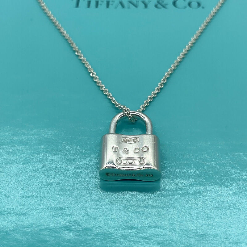 Tiffany & Co. Vintage Large Keyhole Padlock Pendant 16 inches Necklace in  Silver | eBay