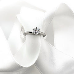 Tiffany & Co. Round Diamond 0.37 cts F VVS1 Solitaire Engagement Ring Platinum