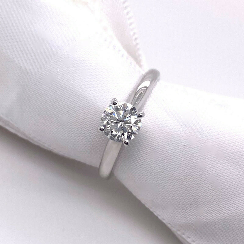 The LEO Diamond Round Diamond 0.70 cts H SI2 Solitaire Engagement Ring 14kt WG