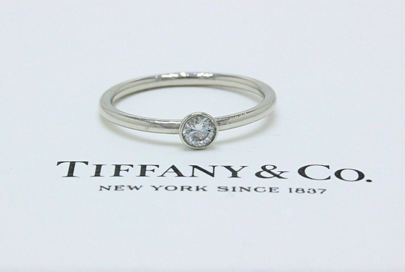 Tiffany & Co Bezet Platinum Diamond Ring $1700 Retail