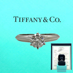 Tiffany & Co Round Brilliant Diamond 0.41 ct E VS1 Solitair Plat Engagement Ring
