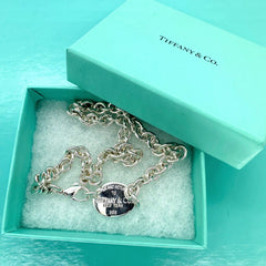 Tiffany & Co.  Return to Tiffany Oval Tag Necklace Sterling Silver