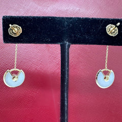 CARTIER Amulette de Cartier Mother 0f Pearl & Diamond Earrings XS in 18kt YG