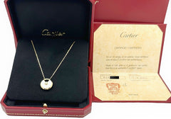 CARTIER Amulette de Cartier Mother 0f Pearl & Diamond Necklace in 18kt YG