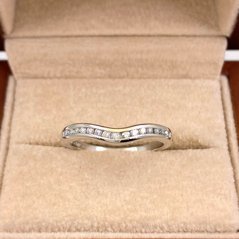 A. JAFFE Round Diamond Classic V Signature  Wedding Band Ring Platinum #11