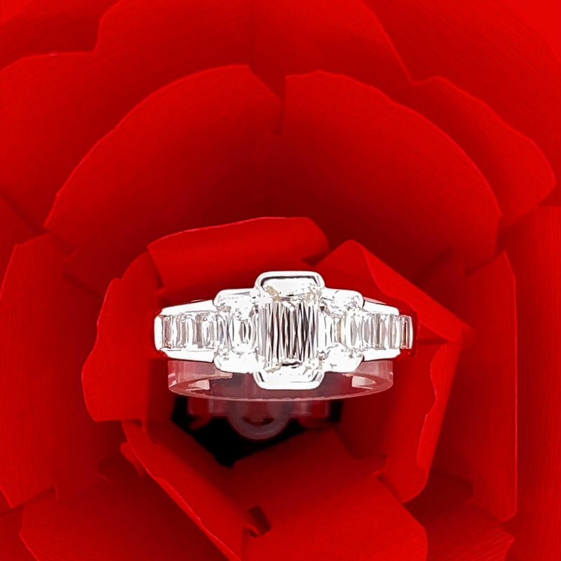 Christopher Designs CRISSCUT Diamond L'Amour  Engagement Ring 1.75 tcw 18kt WG