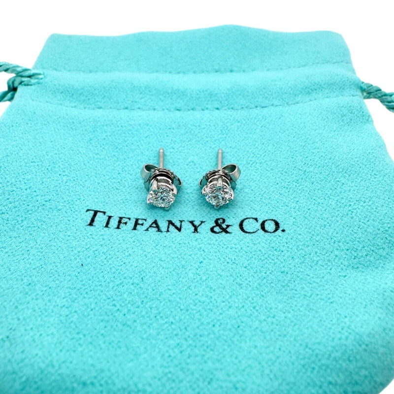 Tiffany and Co. Diamond Solitaire Platinum Stud Earrings 3.1 Carat For Sale  at 1stDibs