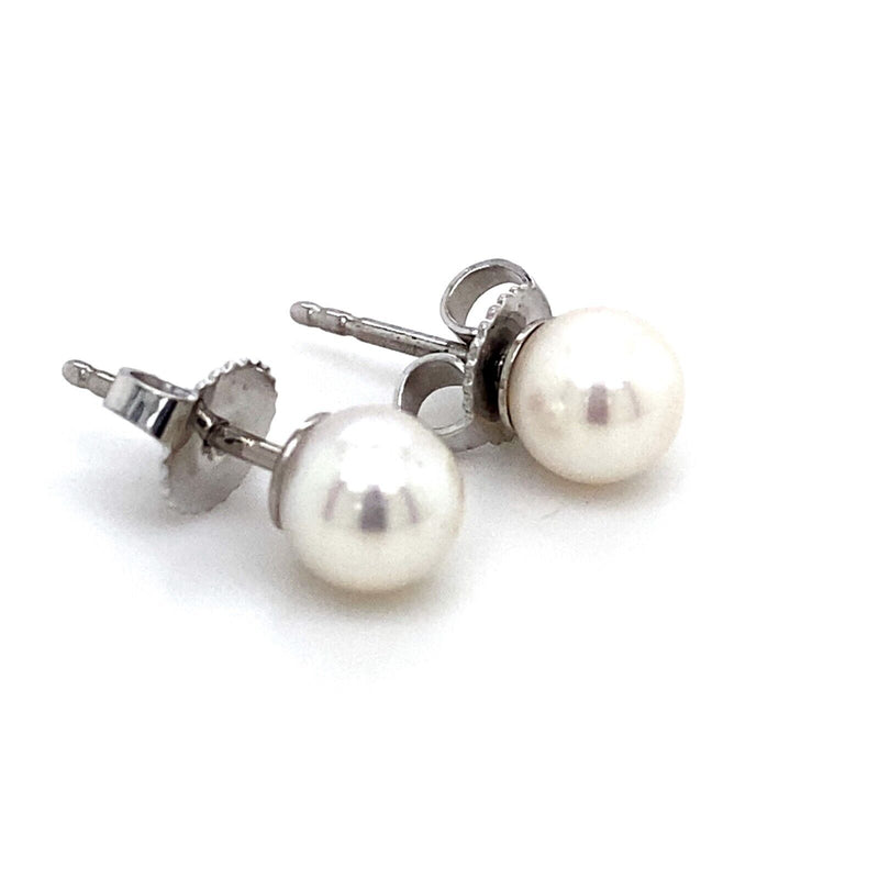 Tiffany & Co Signature Akoya Cultured Pearls 18jt White Gold 6 - 6.5 MM Earrings