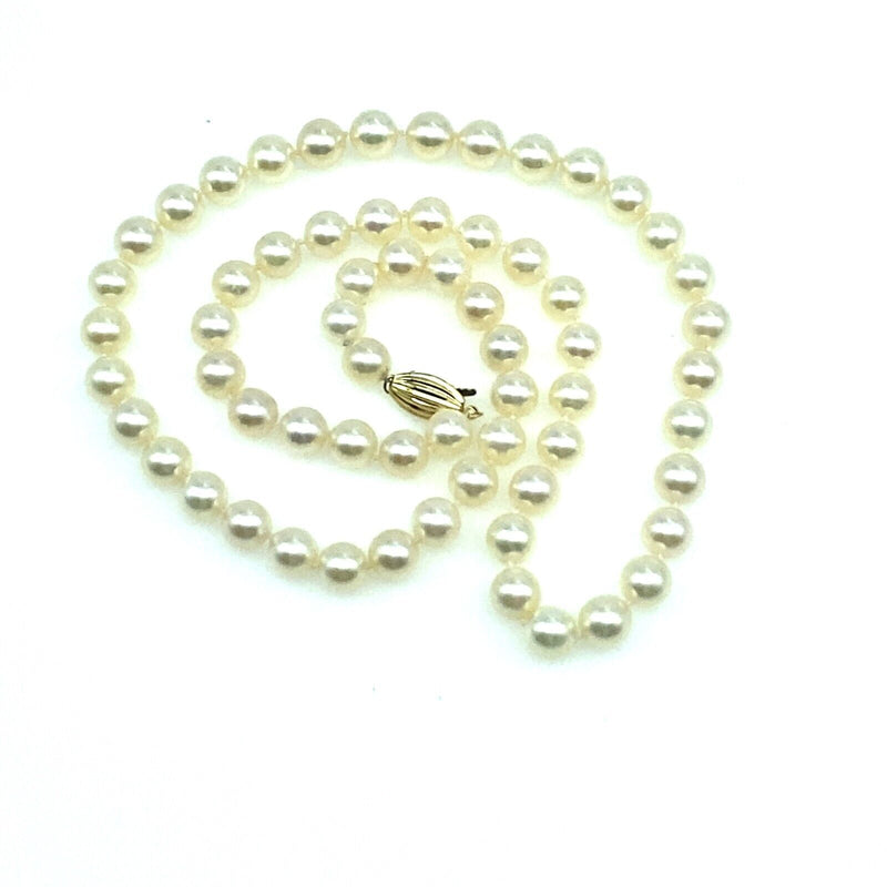 MIKIMOTO Akoya Cultured Pearl Strand Necklace 18' Yellow Gold 18kt