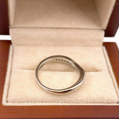 A. JAFFE Round Diamond Classic V Signature  Wedding Band Ring Platinum #11