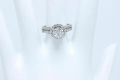 Tolkowsky Ideal Cut Round Diamond Engagement Ring & Band 14k White Gold 1.54 tcw