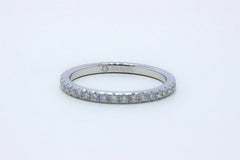 De Beers Platinum Diamond Classic Full Pave Wedding Band Ring with Papers
